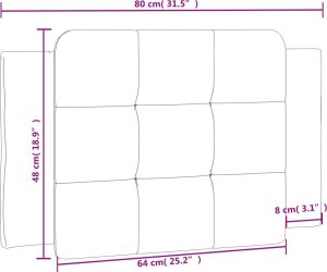 vidaXL Poduszka na wezgłowie, czarno-biała, 80 cm, sztuczna skóra 10