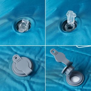 vidaXL Materac samopompujący z poduszką, 1-osobowy, turkusowy 4