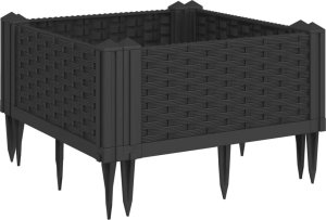 vidaXL Donica ogrodowa na kołkach, czarna, 42,5x42,5x28,5 cm, PP 2