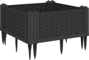 vidaXL Donica ogrodowa na kołkach, czarna, 42,5x42,5x28,5 cm, PP 6