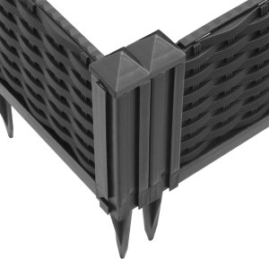 vidaXL Donica ogrodowa na kołkach, czarna, 42,5x42,5x28,5 cm, PP 7