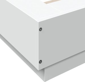 vidaXL Rama łóżka, biała, 100x200 cm, materiał drewnopochodny 7