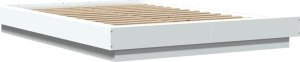 vidaXL Rama łóżka, biała, 140x190 cm, materiał drewnopochodny 2