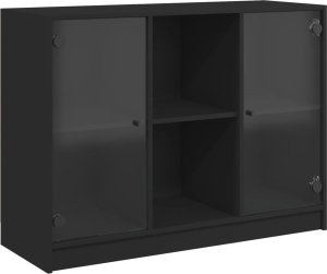 vidaXL Szafka, czarna, 102x37x75,5 cm, materiał drewnopochodny 2