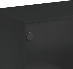 vidaXL Szafka, czarna, 102x37x75,5 cm, materiał drewnopochodny 9