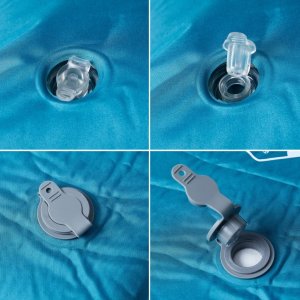 vidaXL Materac samopompujący z poduszką, 1-osobowy, turkusowy 4