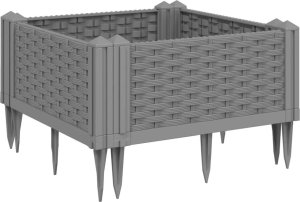 vidaXL Donica ogrodowa na kołkach, jasnoszara, 42,5x42,5x28,5 cm, PP 2