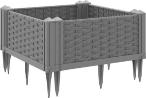 vidaXL Donica ogrodowa na kołkach, jasnoszara, 42,5x42,5x28,5 cm, PP 6
