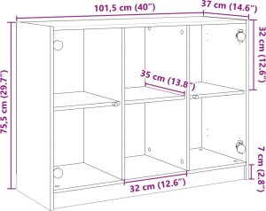 vidaXL Szafka, biała, 101,5x37x75,5 cm 10