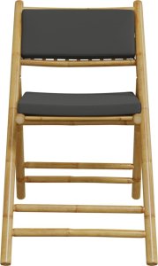 vidaXL 2-cz., składany zestaw mebli bistro ciemnoszare poduszki bambus 5