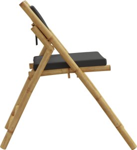 vidaXL 2-cz., składany zestaw mebli bistro ciemnoszare poduszki bambus 6