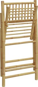 vidaXL 2-cz., składany zestaw mebli bistro ciemnoszare poduszki bambus 8