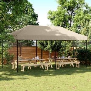 vidaXL Składany namiot imprezowy typu pop-up, taupe, 580x292x315 cm 1