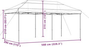 vidaXL Składany namiot imprezowy typu pop-up, zielony, 580x292x315 cm 9