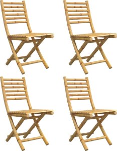 vidaXL Składane krzesła ogrodowe, 4 szt., 43x54x88 cm, bambusowe 4