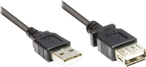 Kabel USB Alcasa USB-A - USB-A 1.8 m Czarny (2511-OF2S) 1