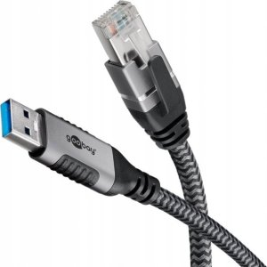 Adapter AV Goobay Goobay 70497 zmieniacz płci / kabli USB A RJ-45 Czarny, Srebrny 1