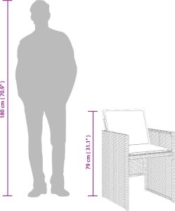 vidaXL 13-cz. zestaw mebli do ogrodu, poduszki, czarny, rattan PE 10