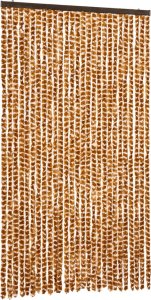 vidaXL Zasłona przeciwko owadom, ochra i biel, 118x220 cm, szenil 2