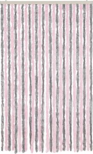 vidaXL Zasłona przeciwko owadom, srebrno-różowa, 118x220 cm, szenil 3
