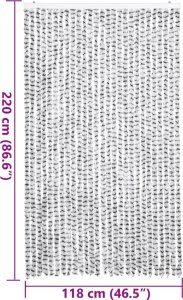 vidaXL Zasłona przeciwko owadom, jasnoszaro-ciemnoszara, 118x220 cm 7
