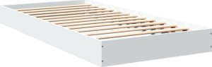 vidaXL Rama łóżka, biała, 75x190 cm, materiał drewnopochodny 2