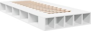 vidaXL Rama łóżka, biała, 100x200 cm, materiał drewnopochodny 2