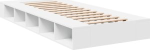 vidaXL Rama łóżka, biała, 100x200 cm, materiał drewnopochodny 6