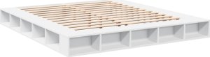 vidaXL Rama łóżka, biała, 200x200 cm, materiał drewnopochodny 2