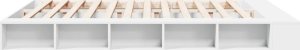 vidaXL Rama łóżka, biała, 200x200 cm, materiał drewnopochodny 5