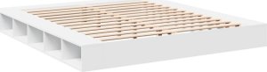 vidaXL Rama łóżka, biała, 200x200 cm, materiał drewnopochodny 6