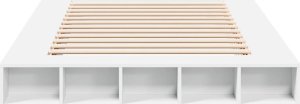 vidaXL Rama łóżka, biała, 150x200 cm, materiał drewnopochodny 4