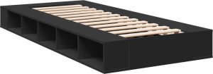 vidaXL Rama łóżka, czarna, 100x200 cm, materiał drewnopochodny 6