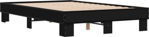 vidaXL Rama łóżka, czarna, 140x200 cm, materiał drewnopochodny 2