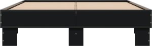 vidaXL Rama łóżka, czarna, 140x200 cm, materiał drewnopochodny 4