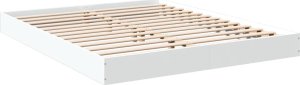 vidaXL Rama łóżka, biała, 160x200 cm, materiał drewnopochodny 2