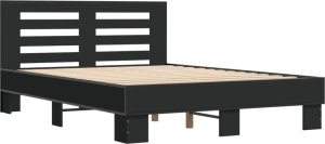 vidaXL Rama łóżka, czarna, 140x200 cm, materiał drewnopochodny 2