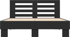 vidaXL Rama łóżka, czarna, 140x200 cm, materiał drewnopochodny 4