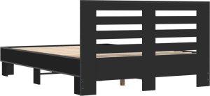vidaXL Rama łóżka, czarna, 140x200 cm, materiał drewnopochodny 6