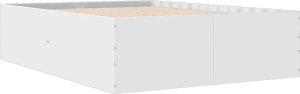 vidaXL Rama łóżka, biała, 140x200 cm, materiał drewnopochodny 2