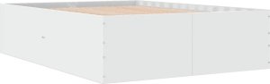 vidaXL Rama łóżka, biała, 140x200 cm, materiał drewnopochodny 6