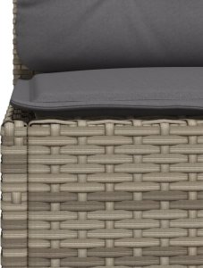 vidaXL 5-cz. zestaw wypoczynkowy do ogrodu, poduszki, szary rattan PE 5