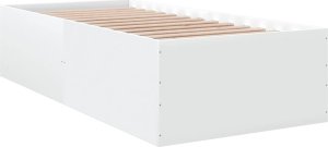 vidaXL Rama łóżka, biała, 90x200 cm, materiał drewnopochodny 2