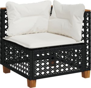 vidaXL 7-cz. zestaw wypoczynkowy do ogrodu, z poduszkami, czarny 3