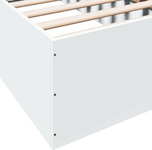 vidaXL Rama łóżka, biała, 90x190 cm, materiał drewnopochodny 7