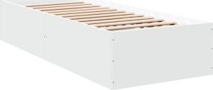 vidaXL Rama łóżka, biała, 90x200 cm, materiał drewnopochodny 6
