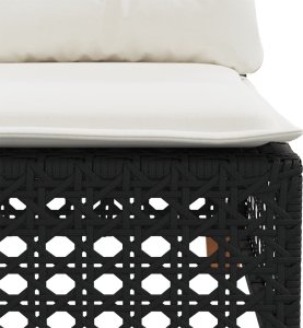 vidaXL 6-cz. zestaw mebli ogrodowych z poduszkami, czarny polirattan 6