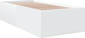 vidaXL Rama łóżka, biała, 100x200 cm, materiał drewnopochodny 2