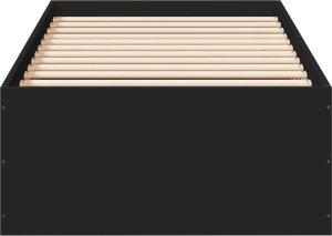 vidaXL Rama łóżka, czarna, 100x200 cm, materiał drewnopochodny 4