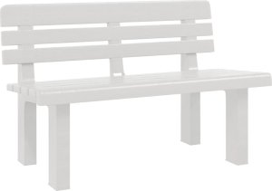 vidaXL Ławka ogrodowa, biała, 110x52x71 cm, polipropylen 2